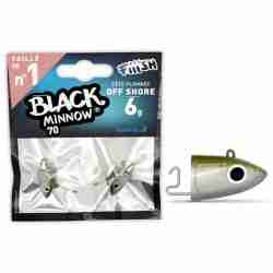 CABEZA BLACK MINNOW Nº1 - TALLA 70 OFF SHORE (6 gramos)